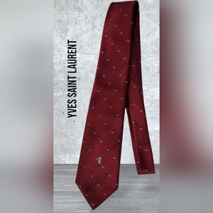 Yves Saint Laurent neckwear maroon neck tie
